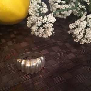 Sterling Silver Classic  Scalloped Dome Ring